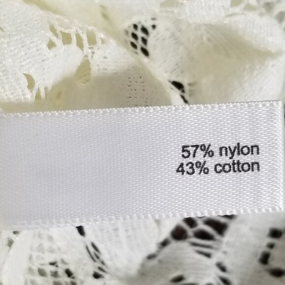 Limited Sheer Lace Blouse Chantilly Womens Top Scalloped Sz XS Floral Ivory NWT - Picture 8 of 8